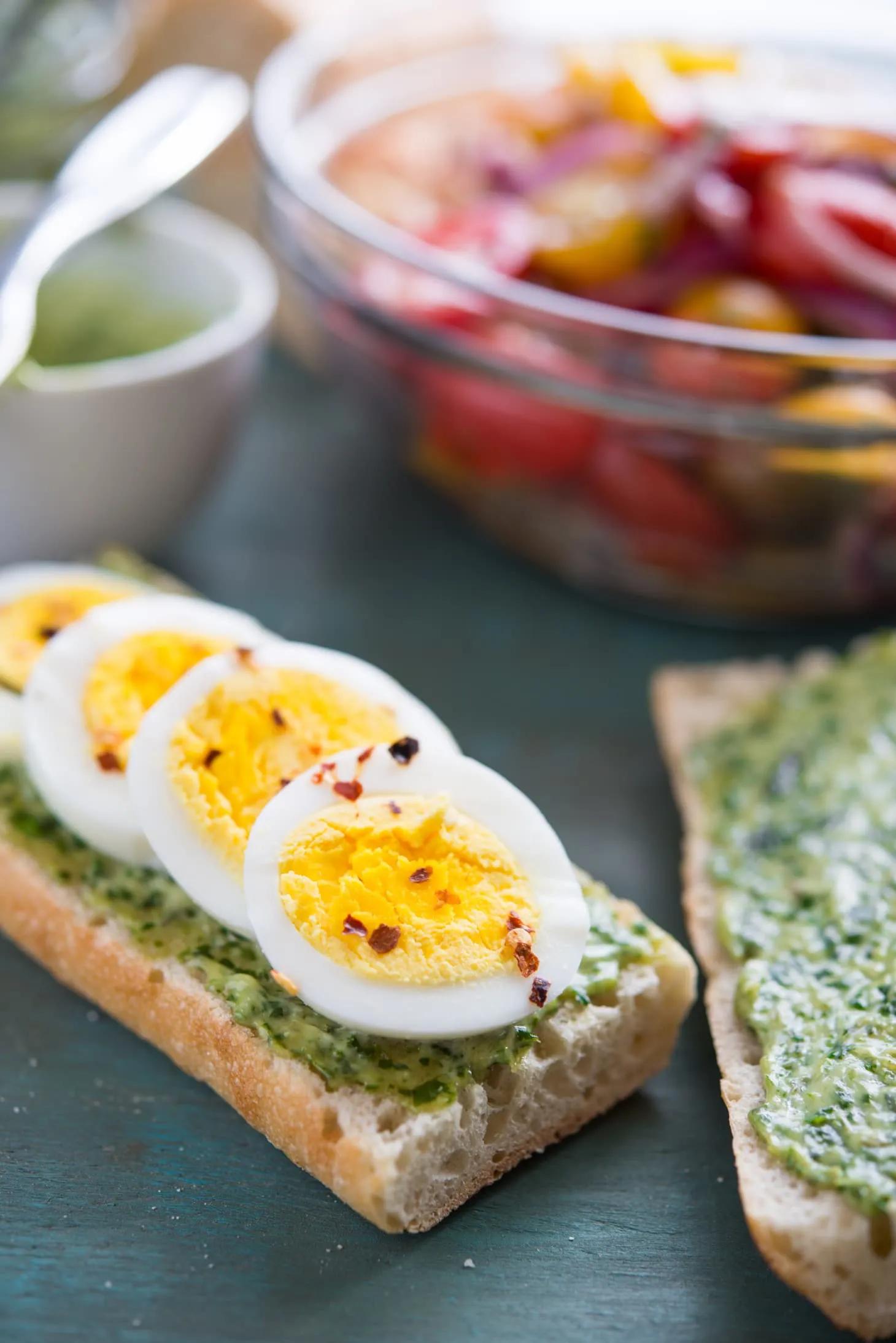 Recipe: Pesto and Egg Baguette Sandwich | Kitchn