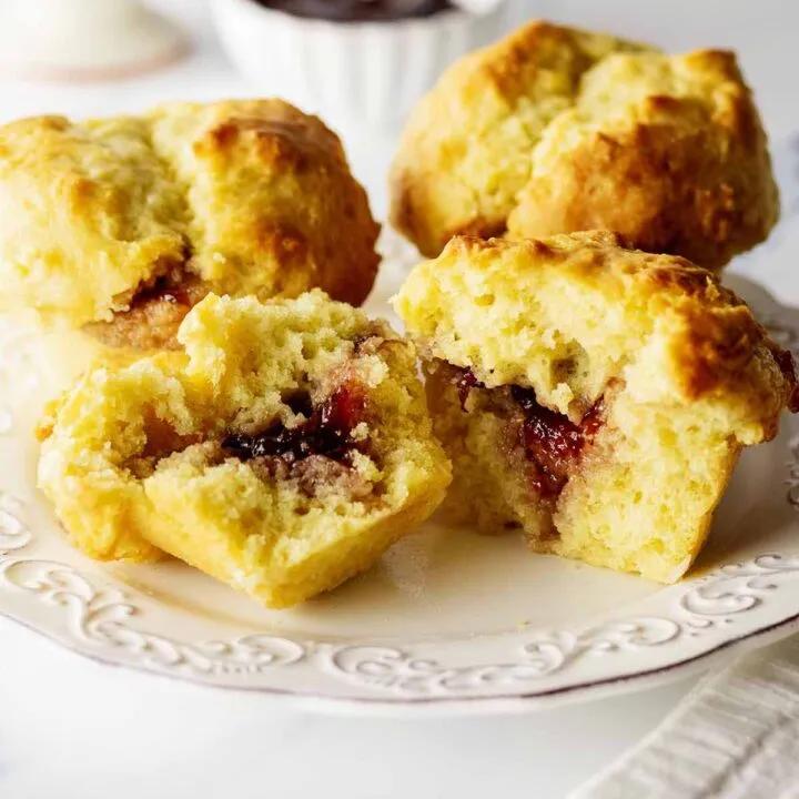 Biscuit Muffins (The jam is baked in!) | Heavenly Home Cooking