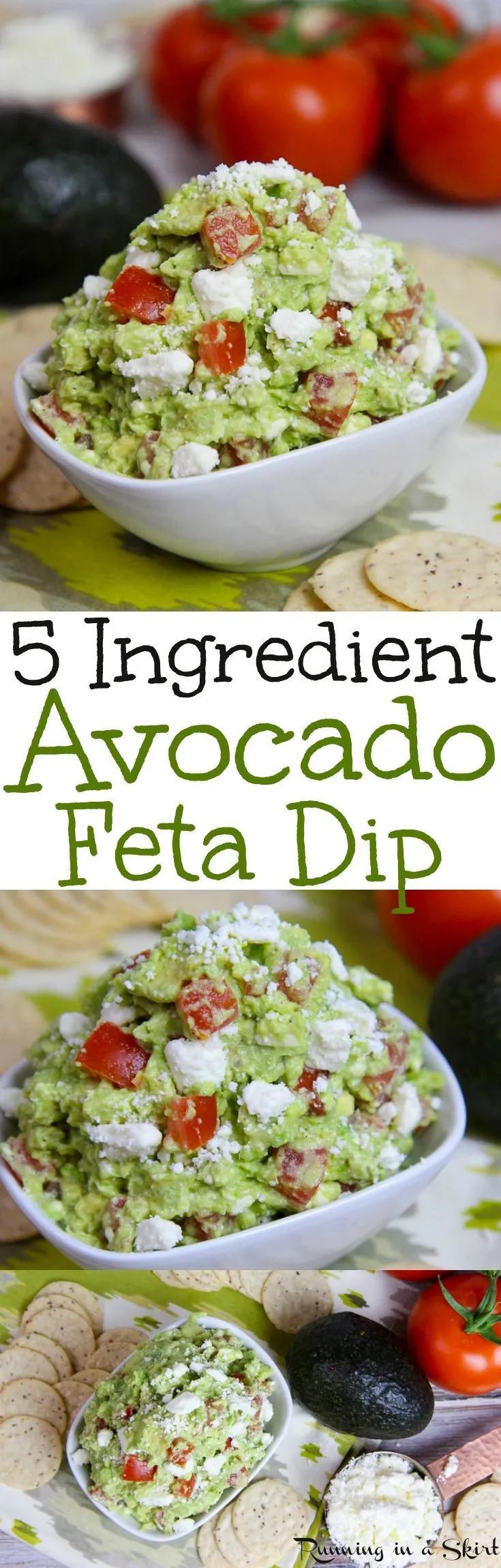 5 Ingredient Easy Avocado Feta Dip recipe- Mediterranean flavors with ...