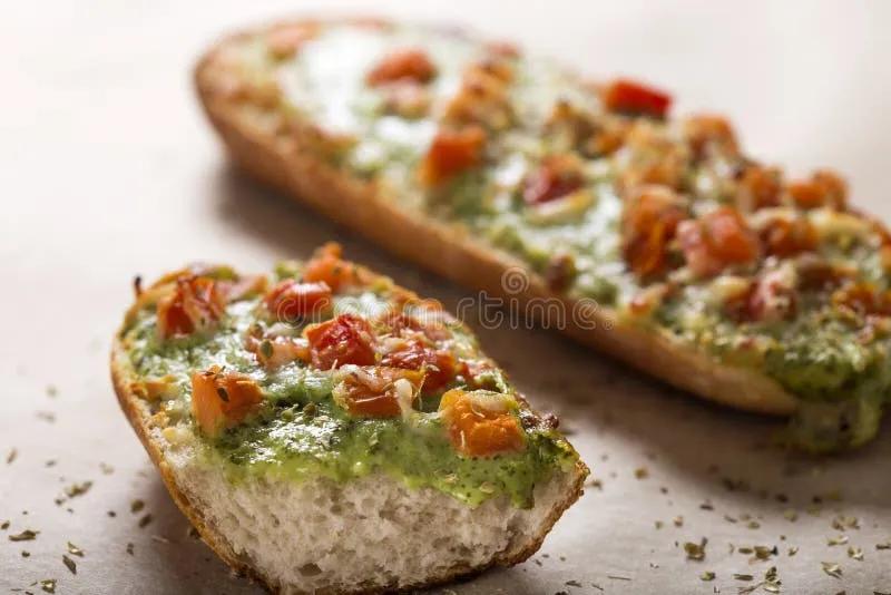 Baguettes with pesto stock image. Image of pesto, healthy - 56701141