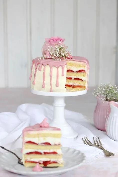 Erdbeer-Sahne-Torte Rezept | Kuchen und torten, Kuchen, Backen