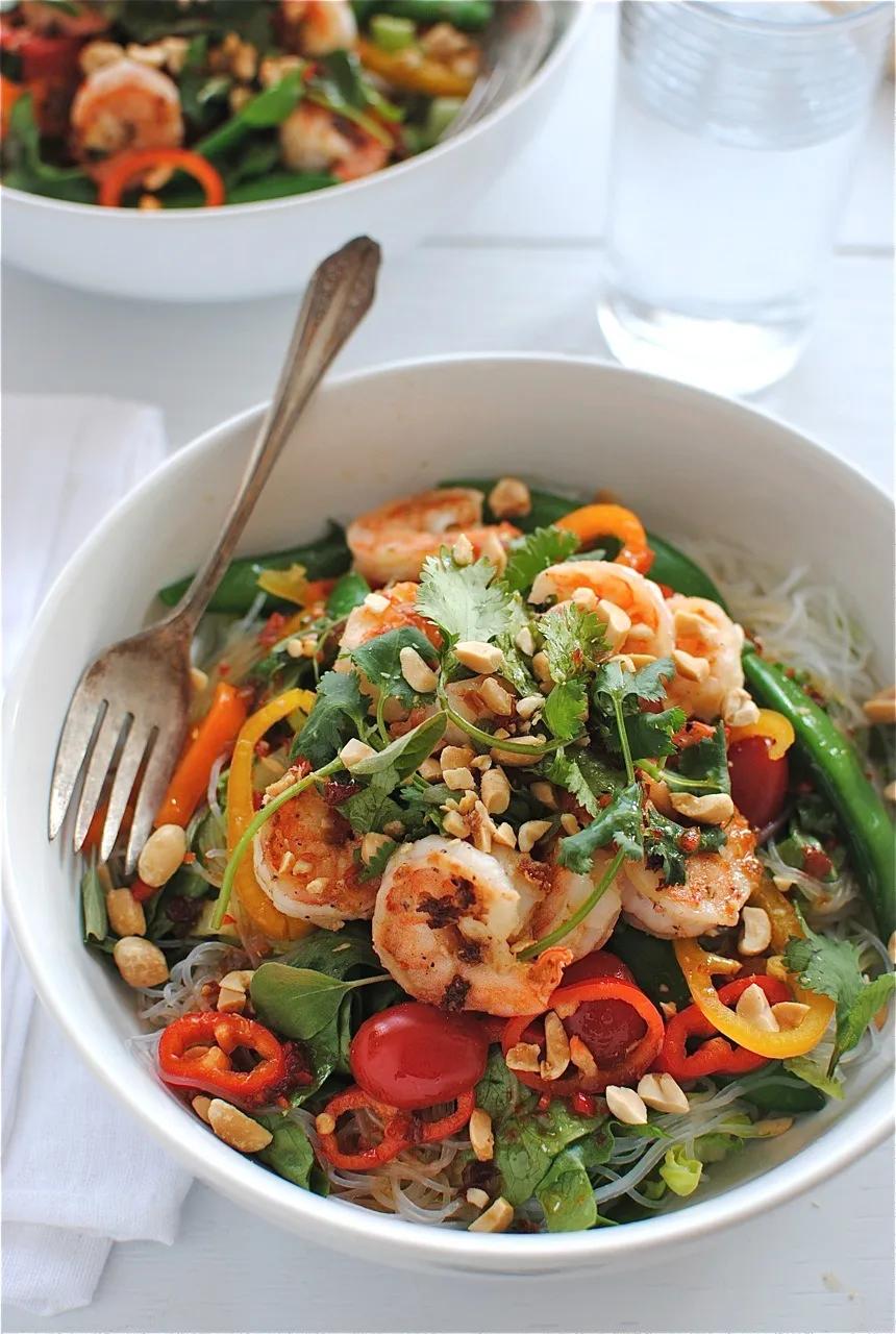 Thai Shrimp Salad - Bev Cooks