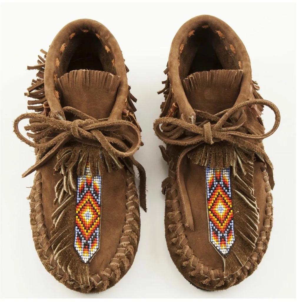 Handmade Leather Beaded Moccasins , Leather Moccasin , Ethnic Moccasin ...