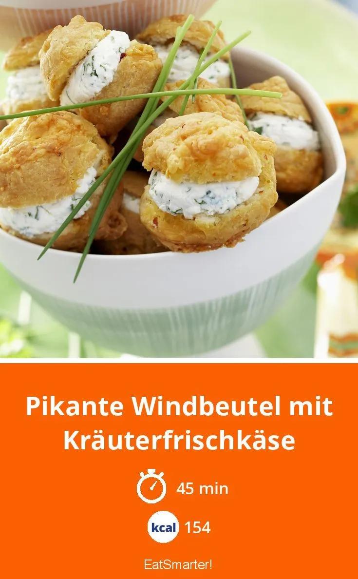 Pikante Windbeutel mit Kräuterfrischkäse | Rezept | Rezepte ...