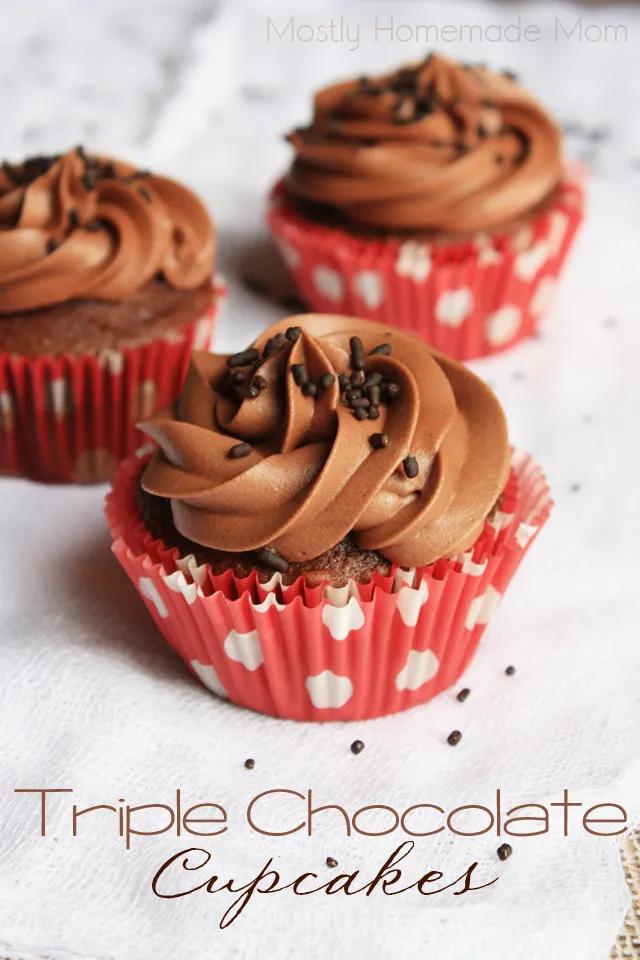 Triple Chocolate Cupcakes | Mostly Homemade Mom