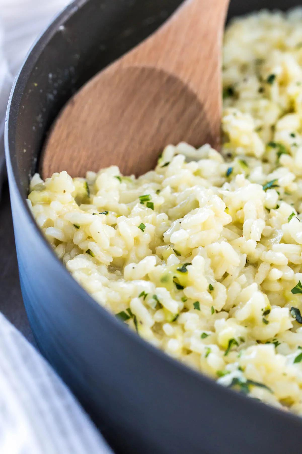Zucchini Risotto (Dairy Free, Vegan Option) - Simply Whisked
