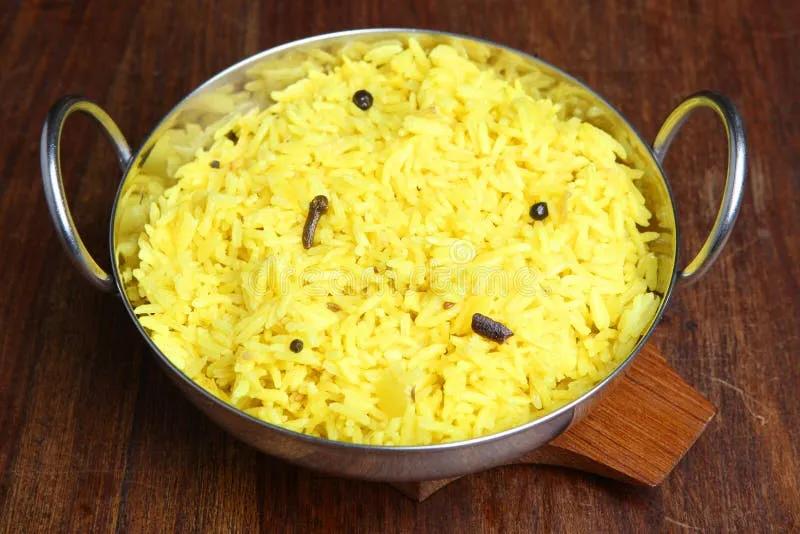 Indischer Reis Pilaf-Reis stockfoto. Bild von metall - 33630422