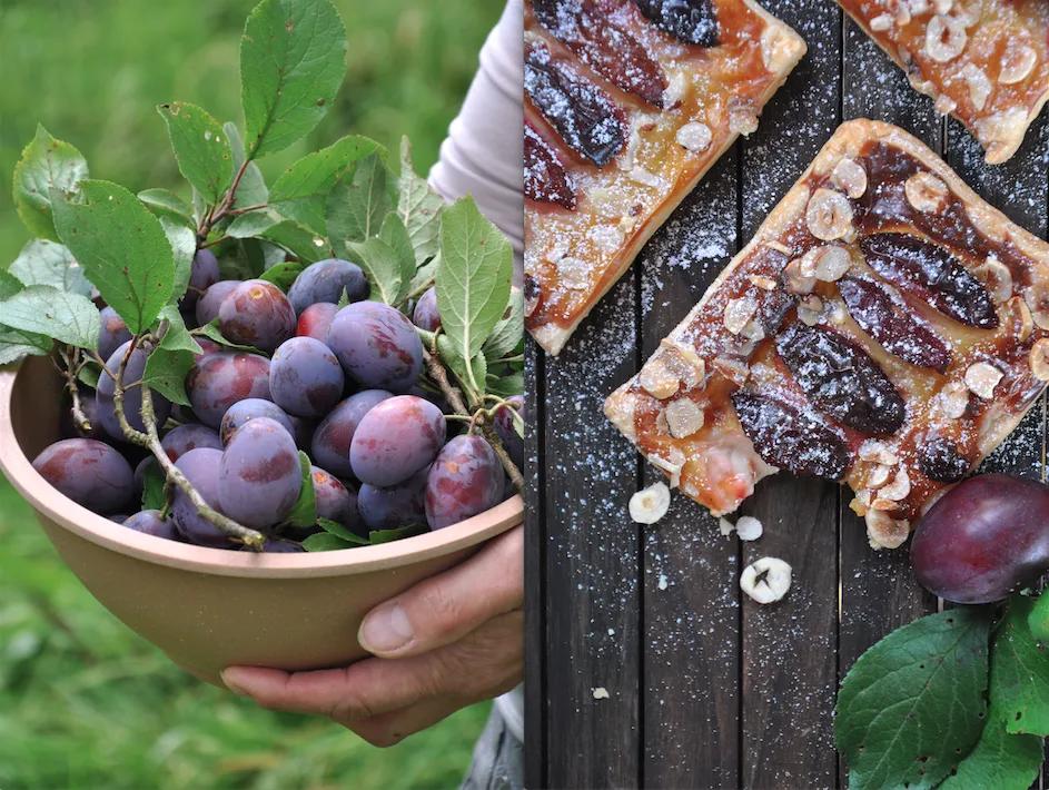 Krümelkreationen: Zwetschgen-Blätterteig-Teilchen mit Pudding und ...