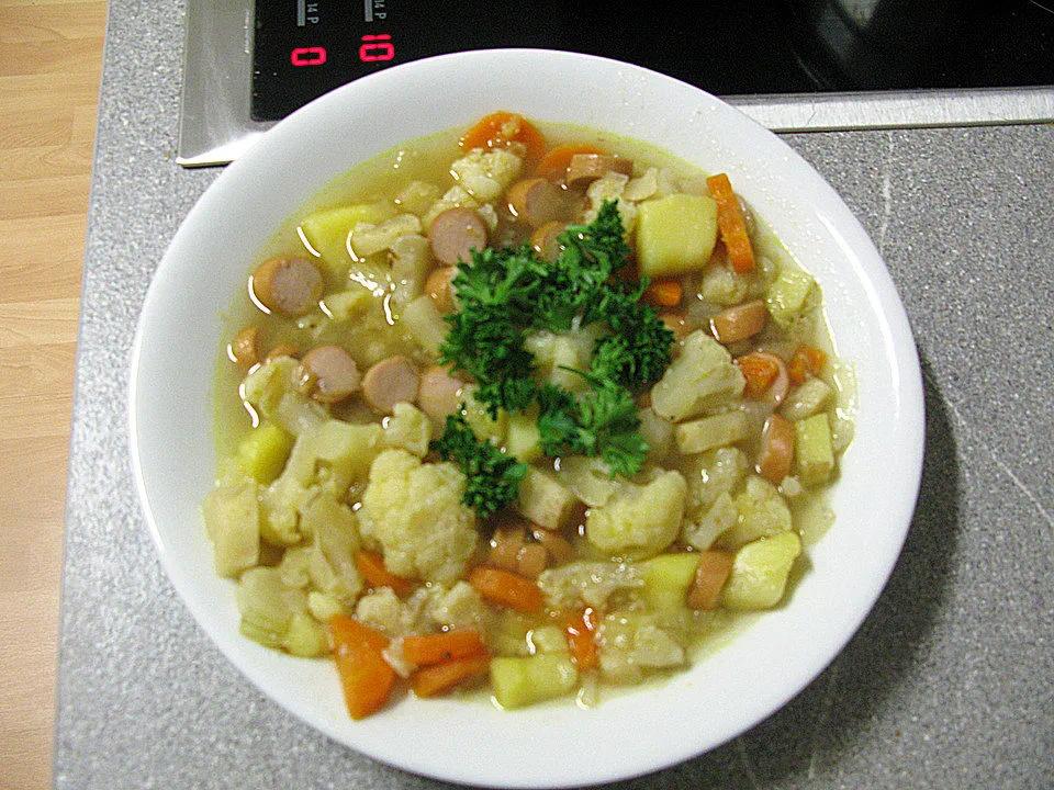 Blumenkohl - Käse - Suppe mit Hackfleisch von waldfee1001| Chefkoch
