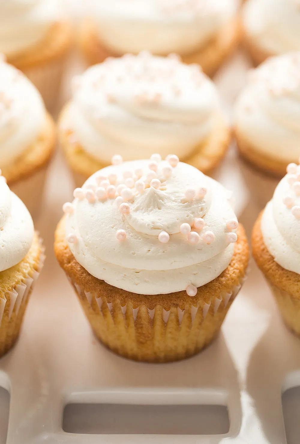Fluffiest Vanilla Cupcakes with Buttercream Frosting | Truffles and Trends