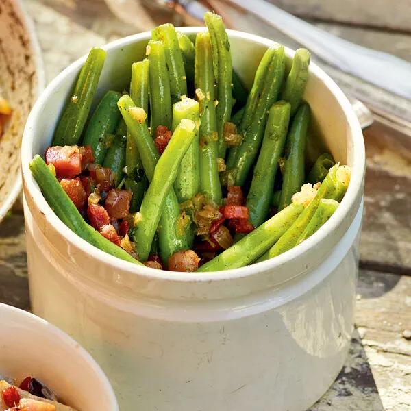 Rezept für grüne Bohnen mit Speck | Grüne Bohnen kochen | Küchengötter