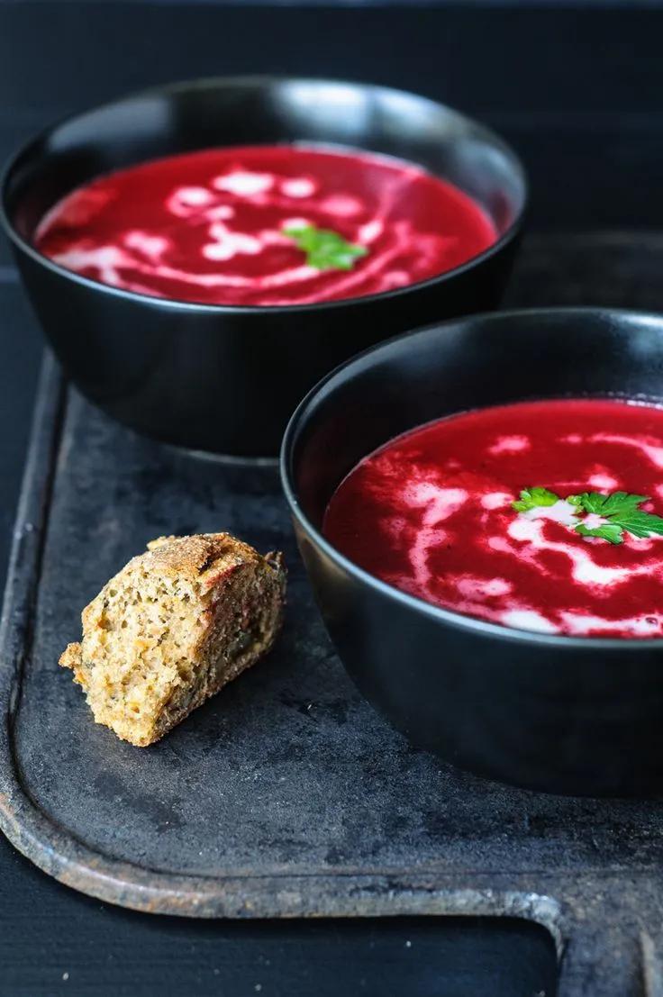 Vegane Rote Bete Suppe mit Ingwer und Kokosmilch, mit und ohne ...