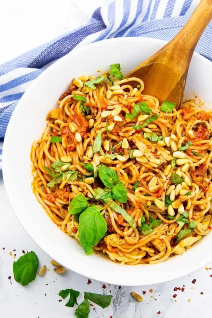 Spaghettisalat | Rezept | Spaghettisalat, Salat, Rezepte