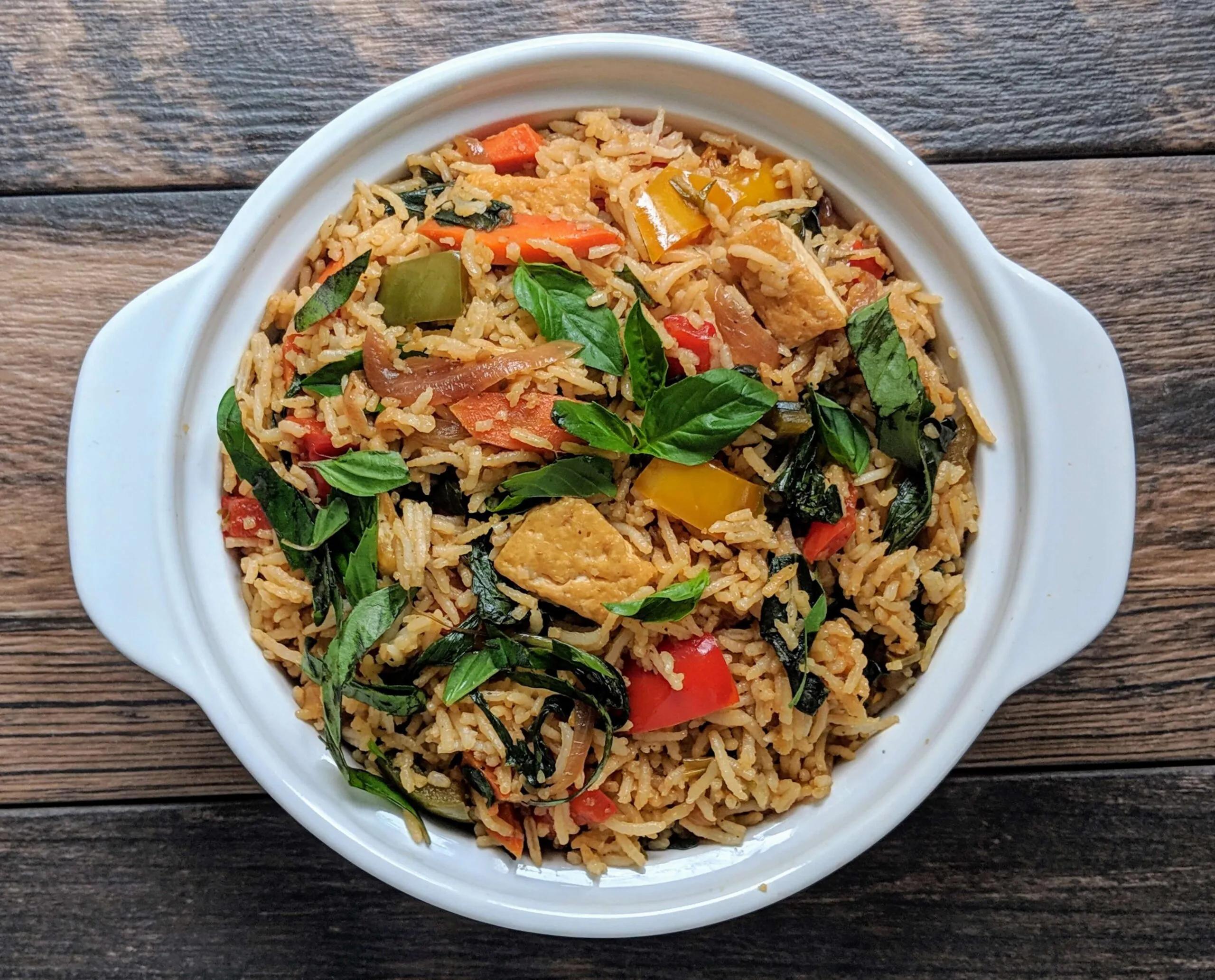 Vegan Thai Basil Fried Rice Recipe | VegeCravings