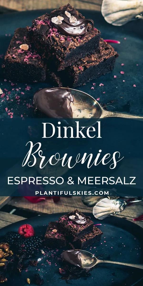 Vollwertig veganes Brownie Rezept. Dinkelmehl Brownies mit Espresso und ...