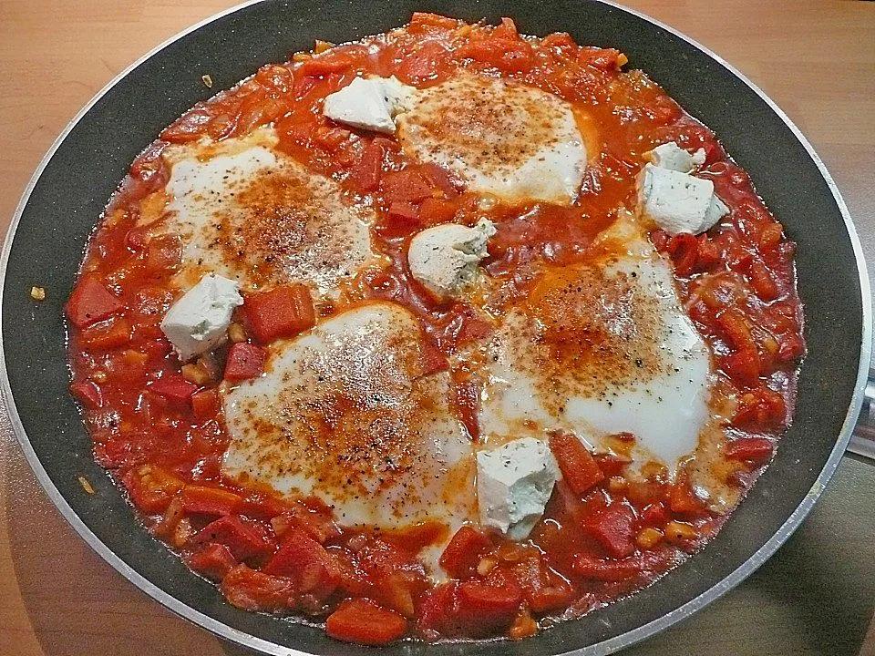 Eier in Paprika - Tomaten - Sugo von plumbum| Chefkoch