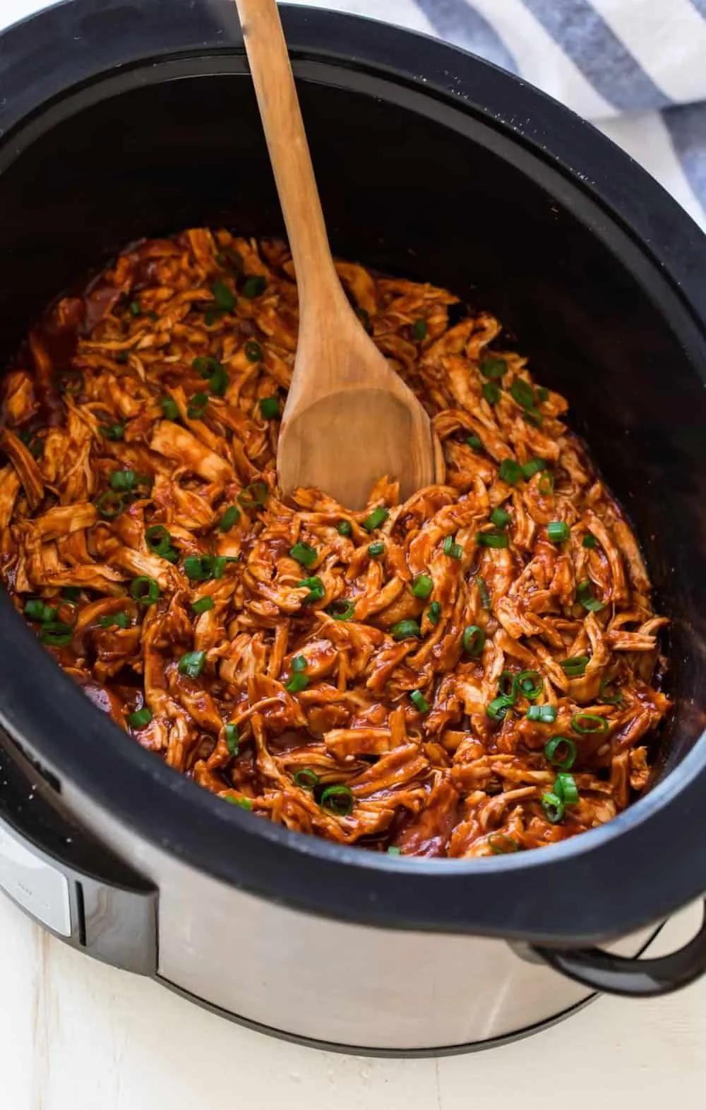 BEST EVER Crock Pot BBQ Chicken! Easy and SO GOOD! Healthy slow cooker ...