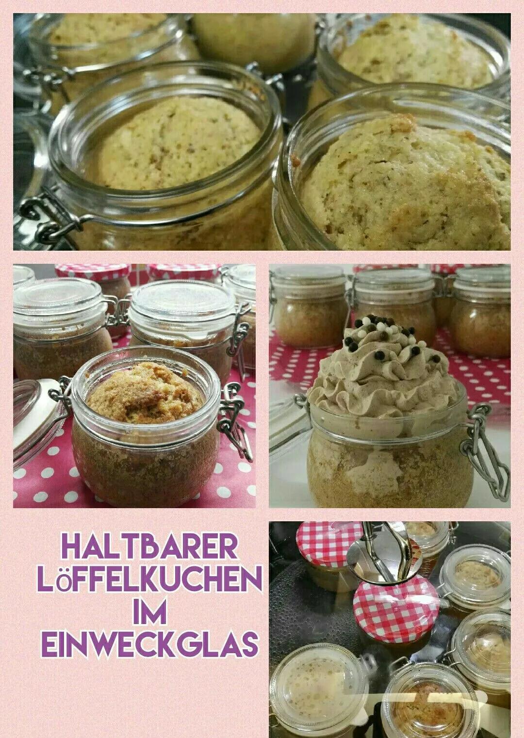 Haltbarer Löffelkuchen im Einweckglas, Haselnusskuchen | Kuchen im glas ...