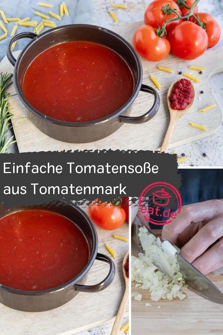 Einfache Tomatensoße aus Tomatenmark | Rezept in 2021 | Tomatensoße aus ...