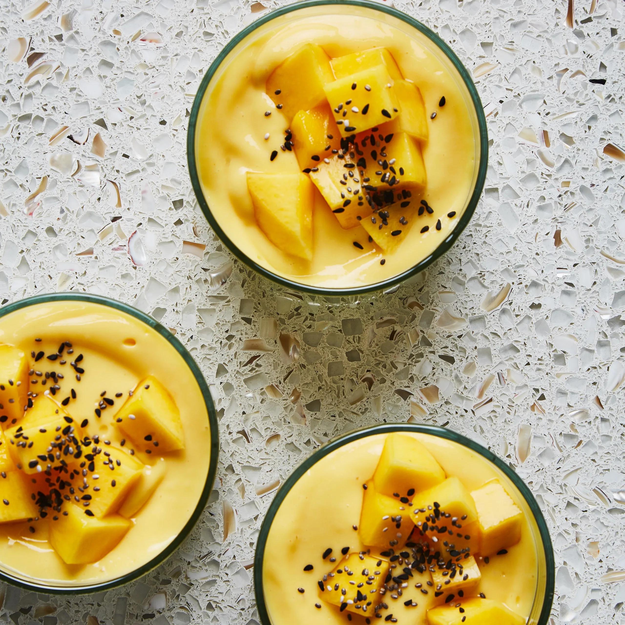 Mango-Yogurt Pudding with Lucuma and Chia Seeds Recipe | Bon Appétit
