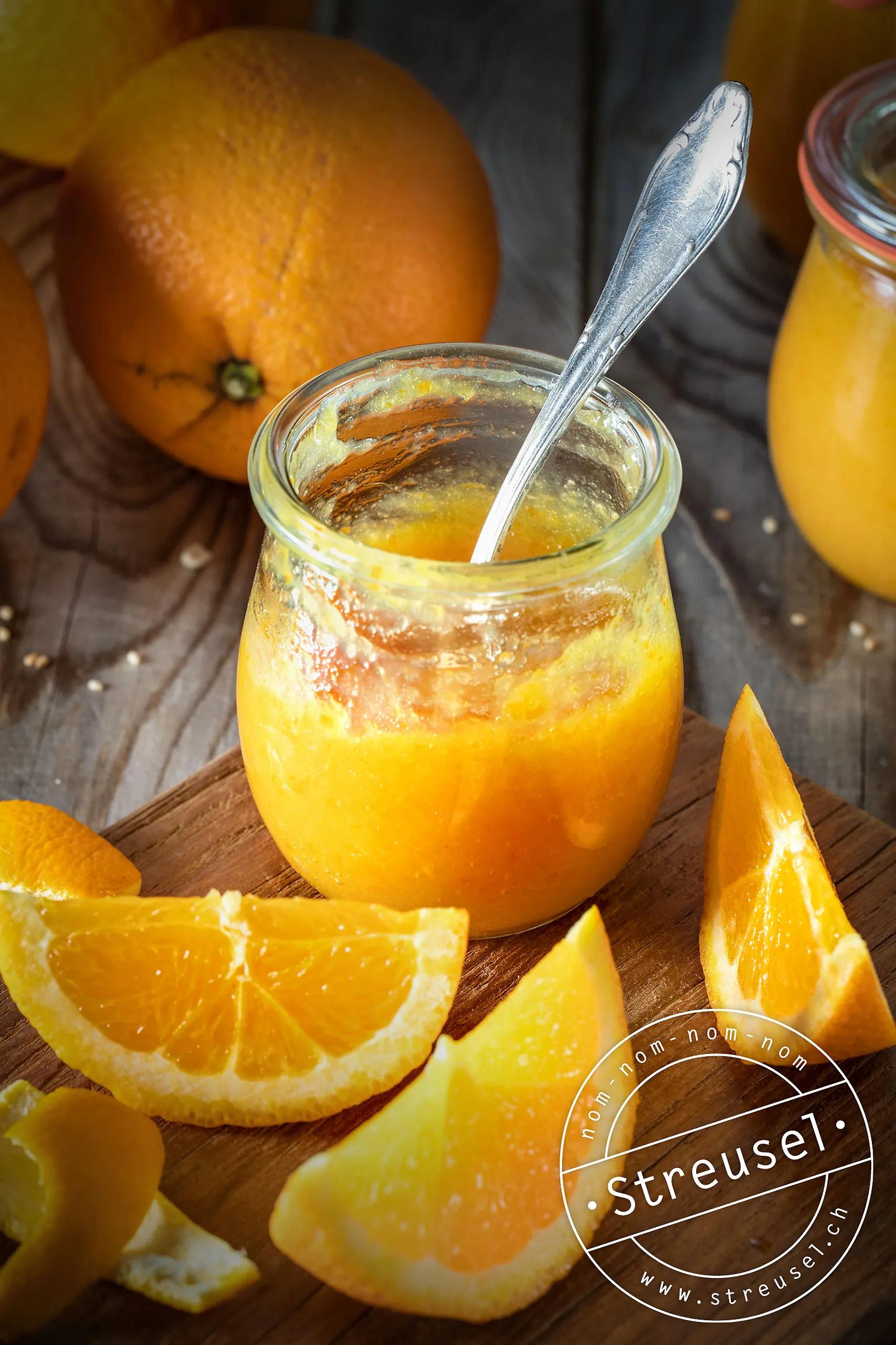Orangenmarmelade (ohne Gelierzucker) – Rezept von Streusel