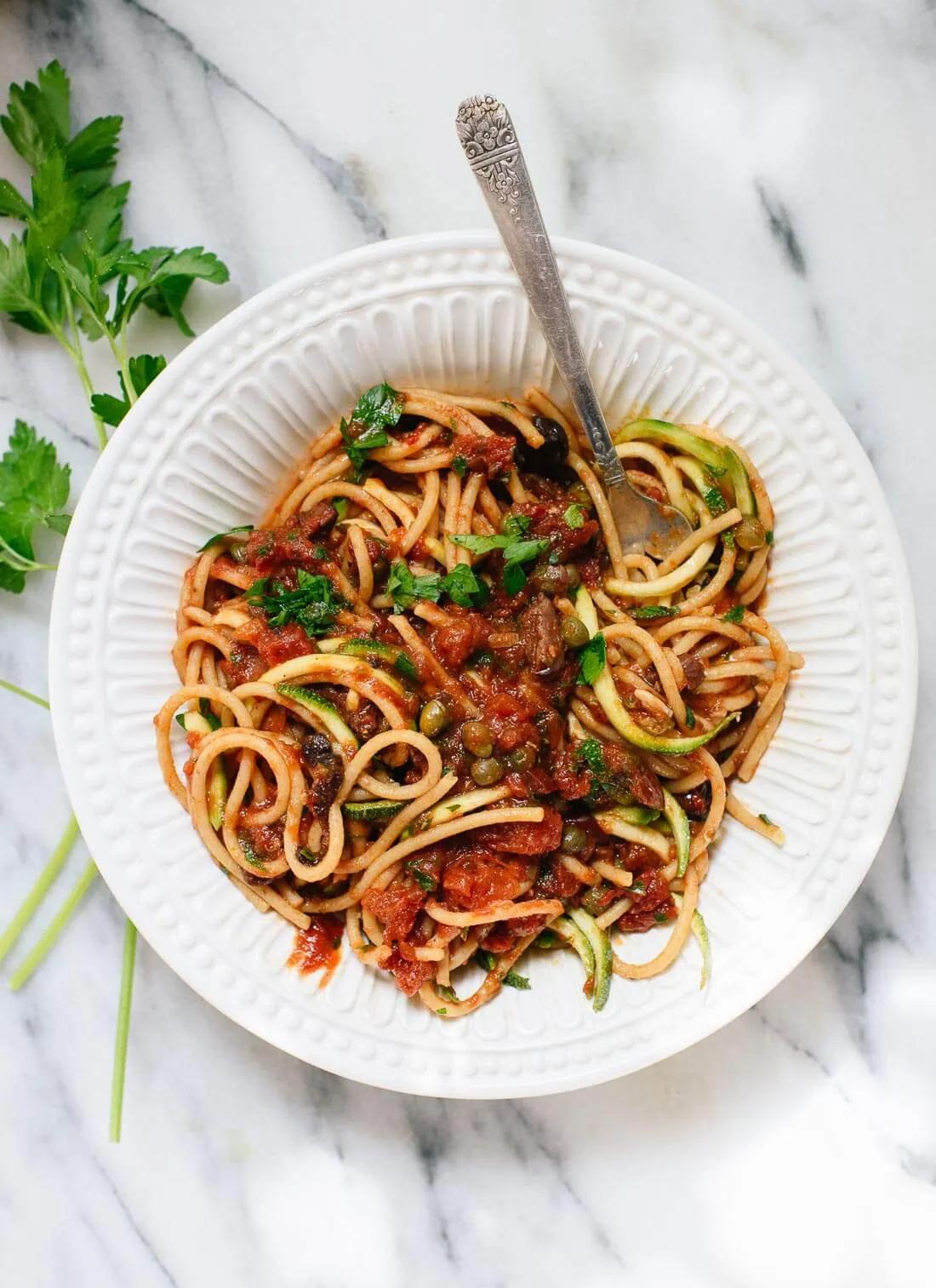 Vegan Spaghetti alla Puttanesca - Cookie and Kate