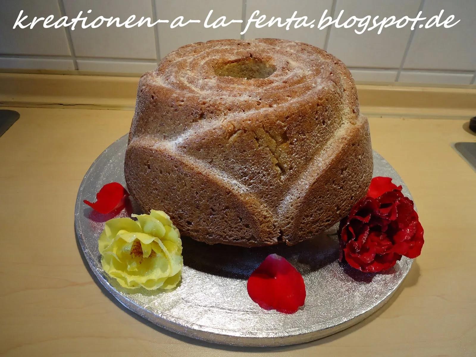 Kreationen à la Fenta: Madeira-Kuchen mit Rosenwasser