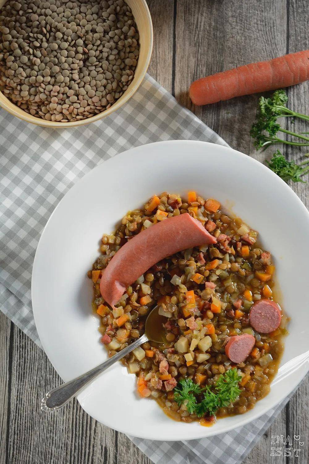 Ina Is(s)t: Einfache Linsensuppe mit Rindswurst / Easy peasy lentil ...