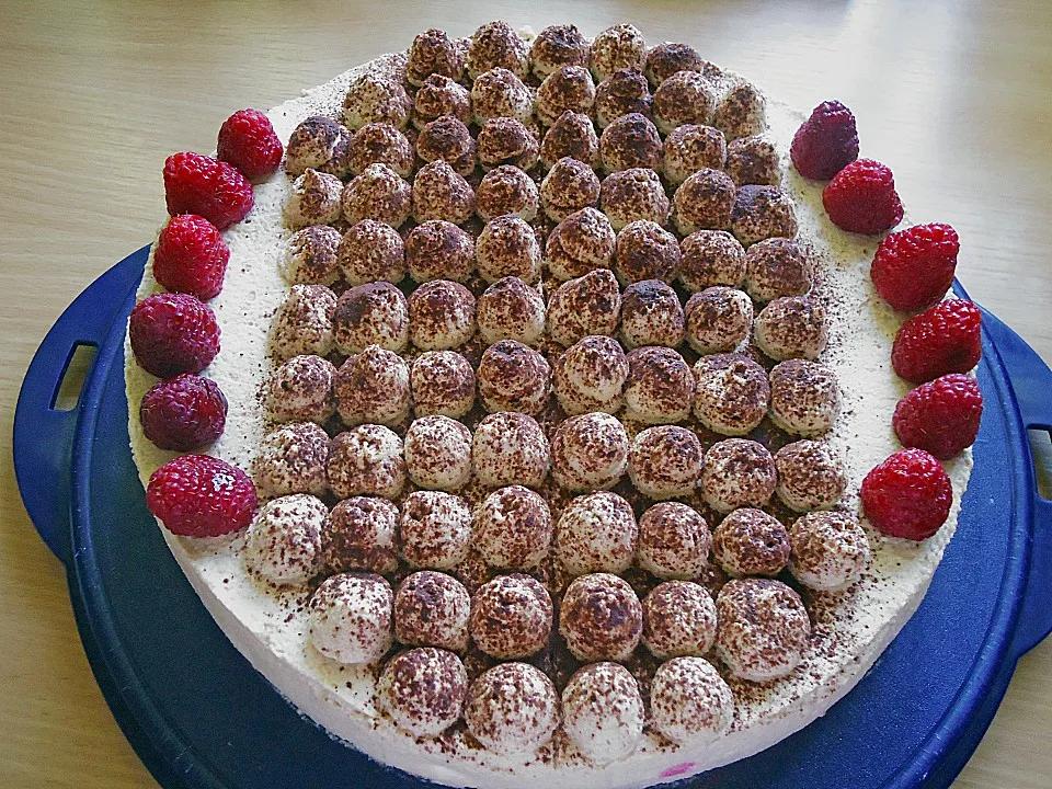 Eiskaffee - Torte mit Himbeeren von magicsylvi | Chefkoch.de