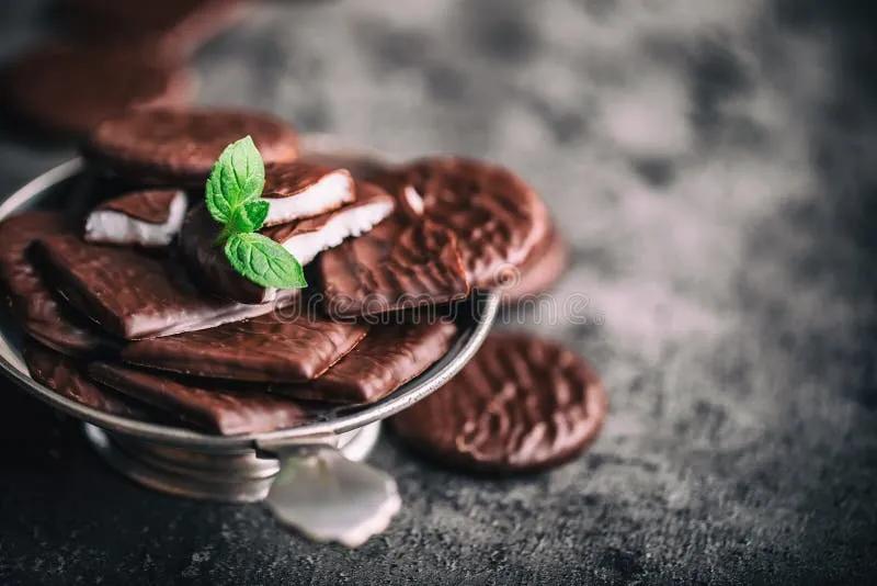 Schokoladen-Pfefferminz-Kuchen Stockbild - Bild von dunkel, feiertag ...