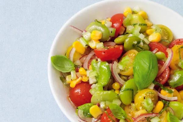 Dicke-Bohnen-Salat mit Honig-Öl Dressing Rezept | Küchengötter