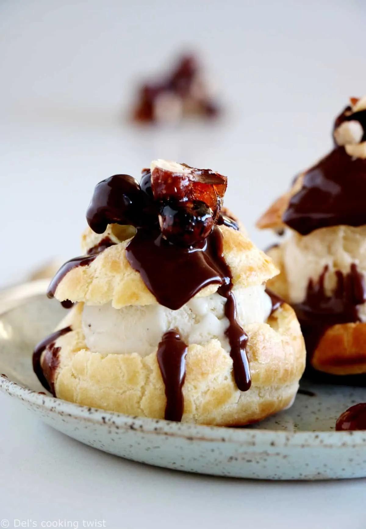 Chocolate Profiteroles with Candied Hazelnuts — Del&amp;#39;s cooking twist