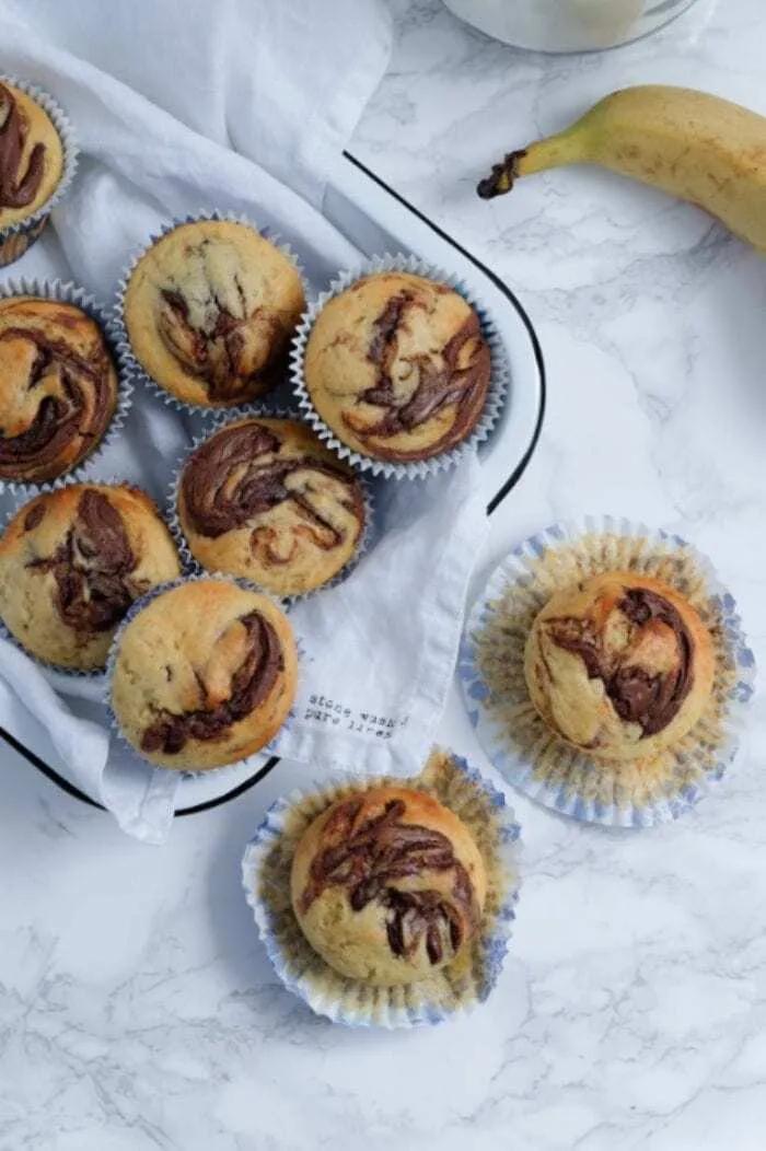 Bananen Nutella Muffins | Essen Rezept