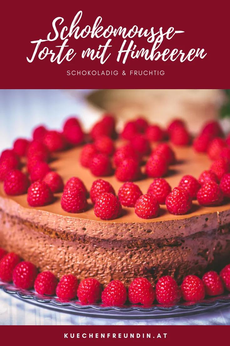 Schokomousse-Torte mit Himbeeren | Nachtisch rezepte, Kuchen und torten ...