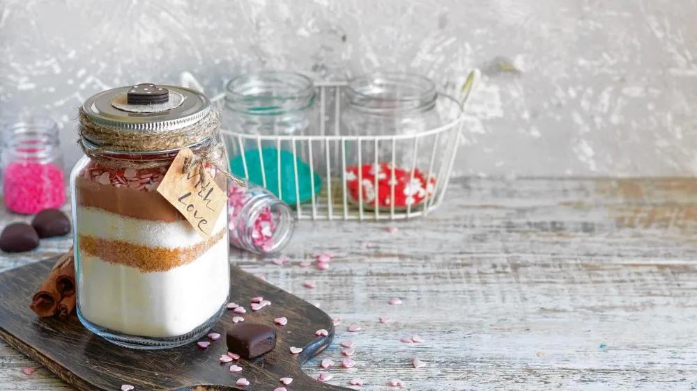 Rezept für Brownie-Backmischung im Glas