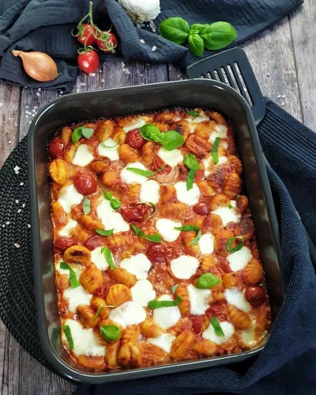 Gnocchi Auflauf mit Tomate und Mozzarella | Lydiasfoodblog Vegeterian ...