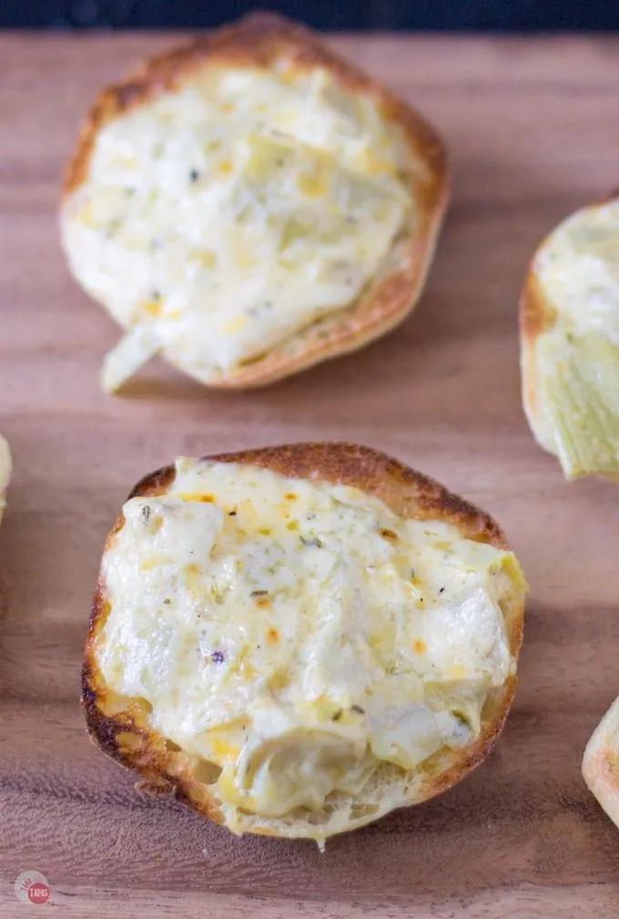 Garlic Artichoke Cheese Toasts are a great way to use up leftover buns ...