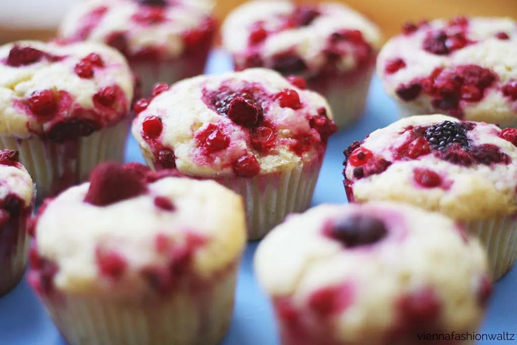 Muffins mit roten Beeren | Rezept | ViennaFashionWaltz