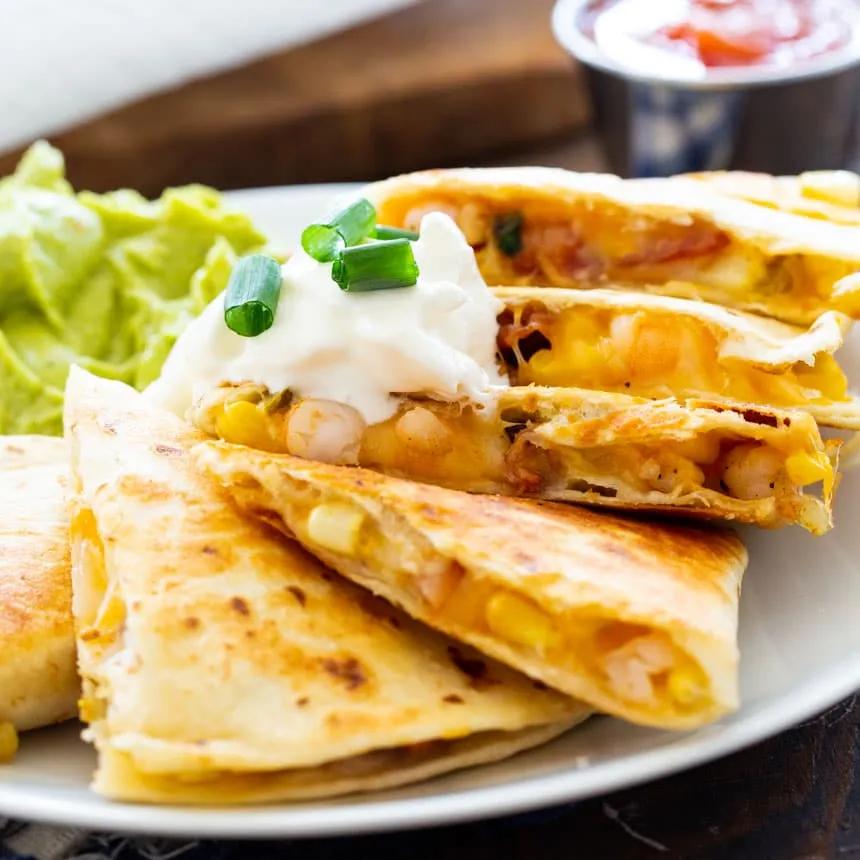 Shrimp, Bacon, and Corn Quesadillas - Spicy Southern Kitchen