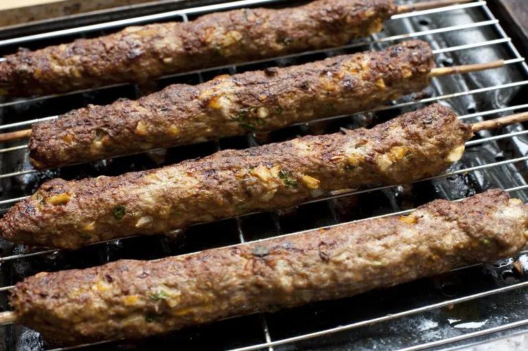 Kofta kebabs on the grill - Free Stock Image