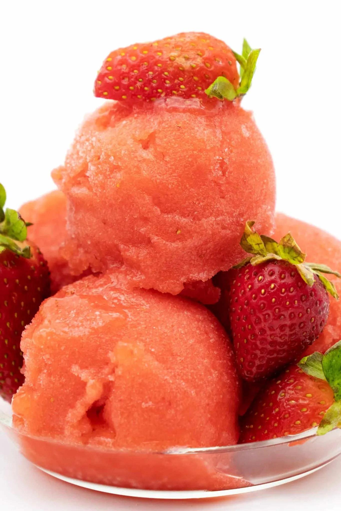 Erdbeersorbet ohne Zucker - Staupitopia Zuckerfrei