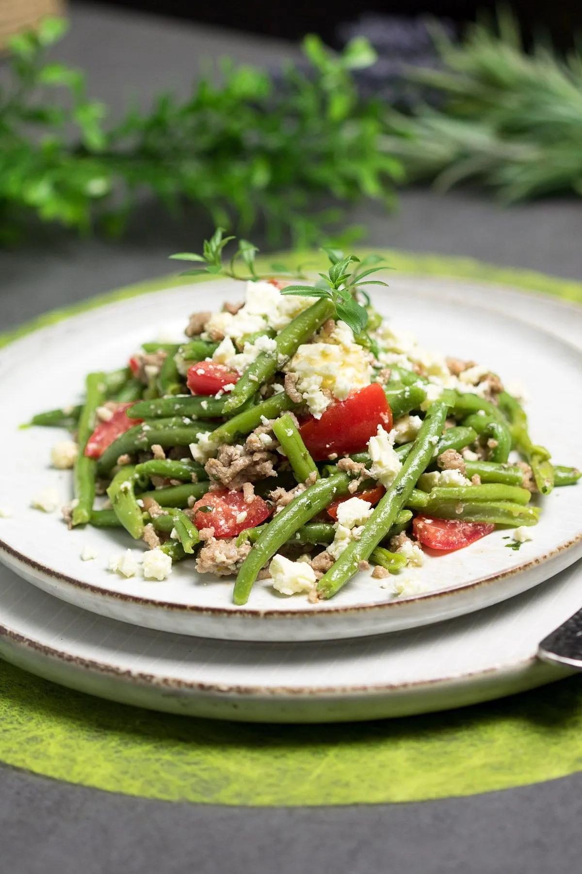 Der Grüne-Bohnen-Salat ist Low Carb, glutenfrei, lecker und auch noch ...