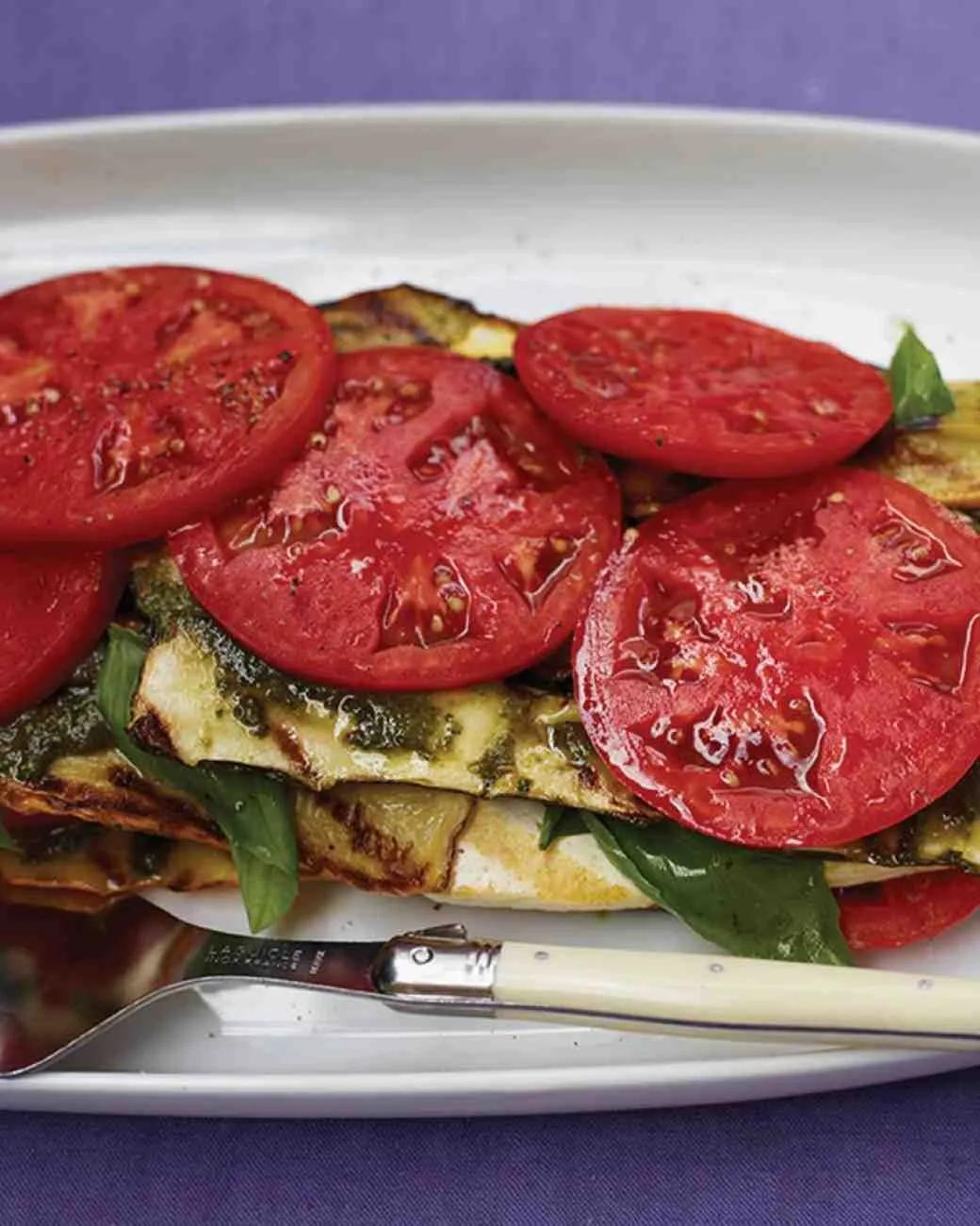 Grilled Vegetable and Tofu &amp;quot;Lasagna&amp;quot; with Pesto Recipe | Recipe | Vegan ...