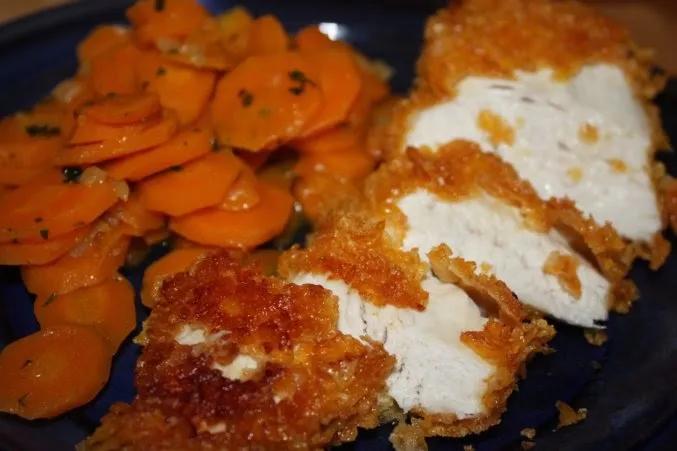 dies´und das und süsse Sachen...: Knusperhähnchen mit Karottengemüse