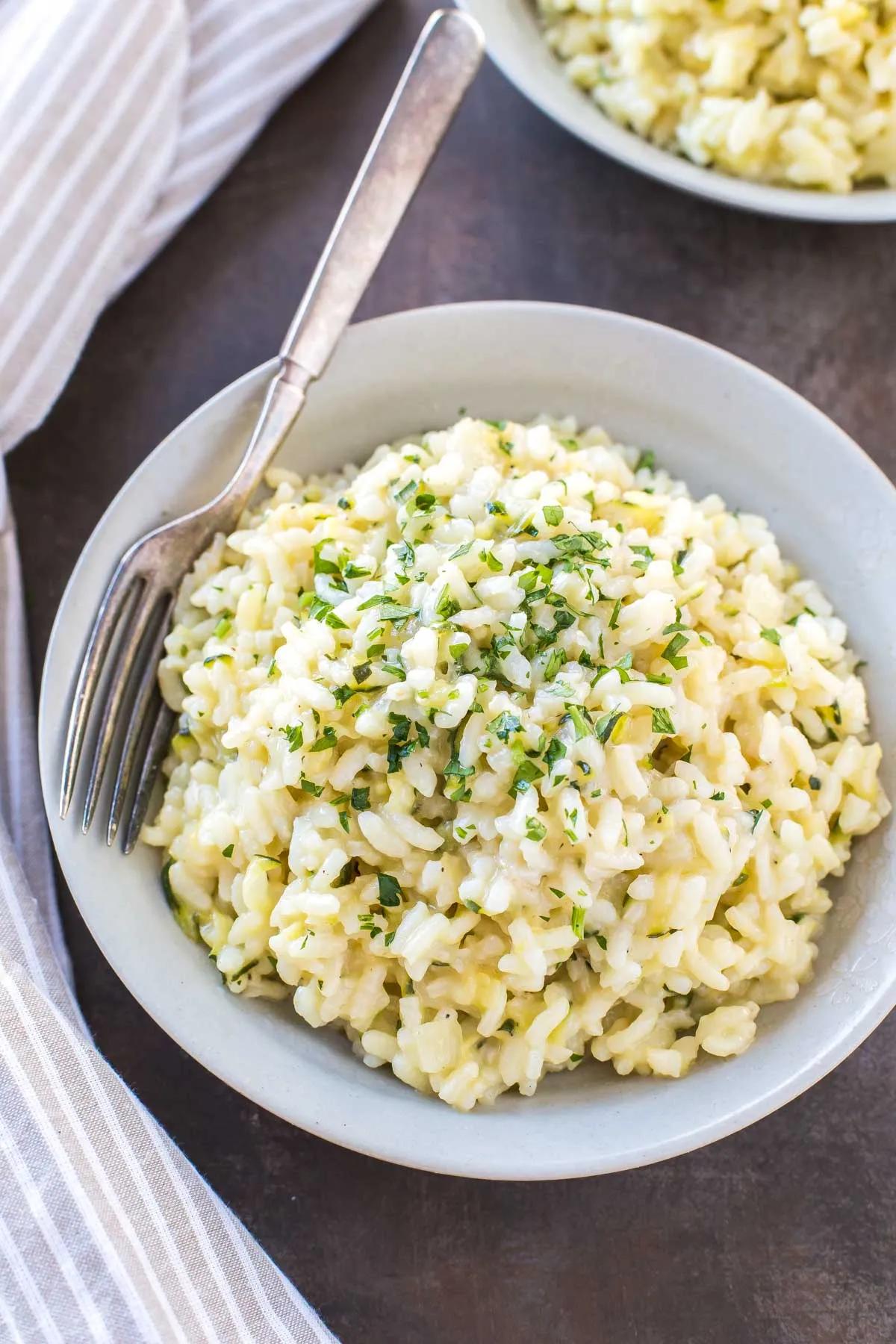 Zucchini Risotto (Dairy Free, Vegan Option) - Simply Whisked