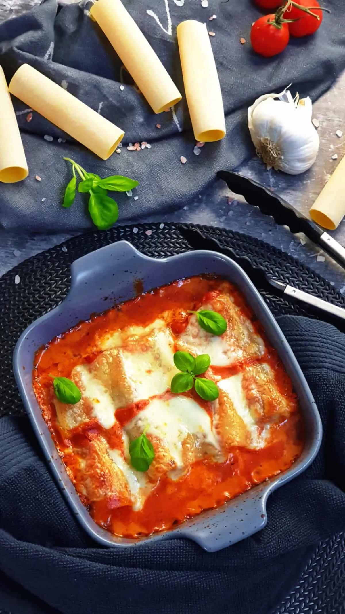 Cannelloni mit Hackfleisch und Mozzarella aus dem Ofen - Lydiasfoodblog