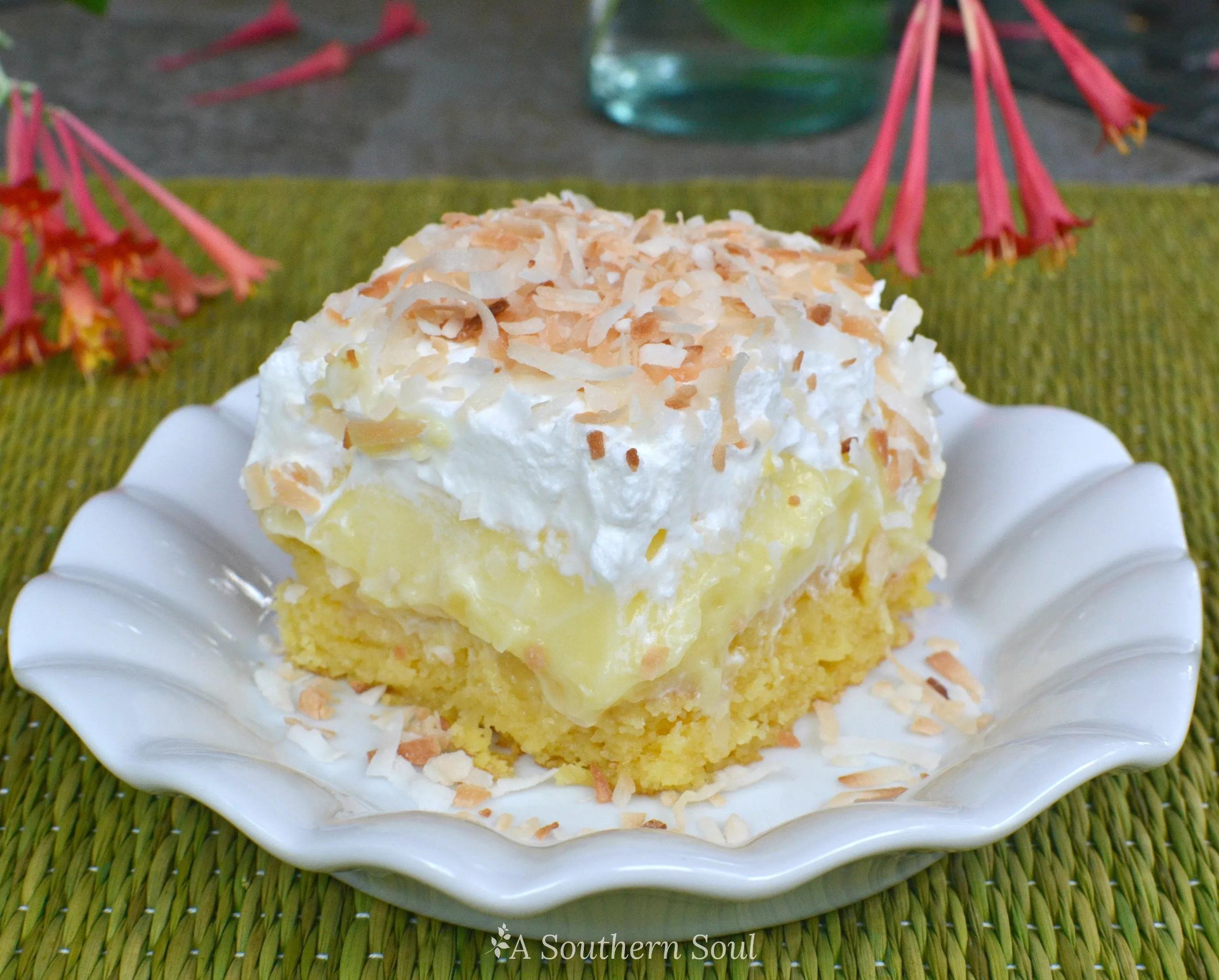 Pineapple Coconut Poke Cake - A Southern Soul