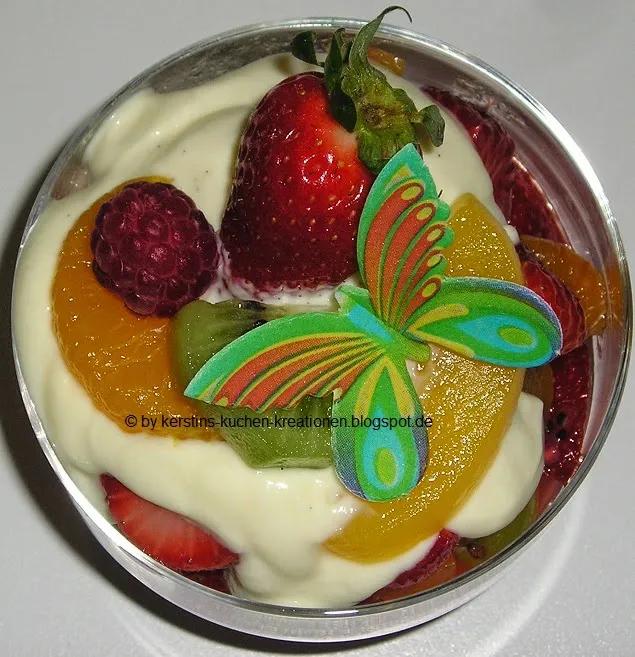 Kerstins Kuchen Kreationen: Obstsalat mit Vanillecreme