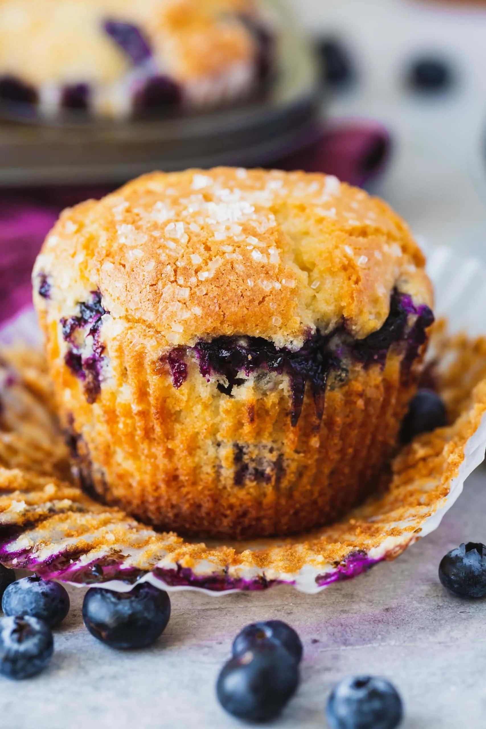 Bakery Style Blueberry Muffin Recipe - Oh Sweet Basil
