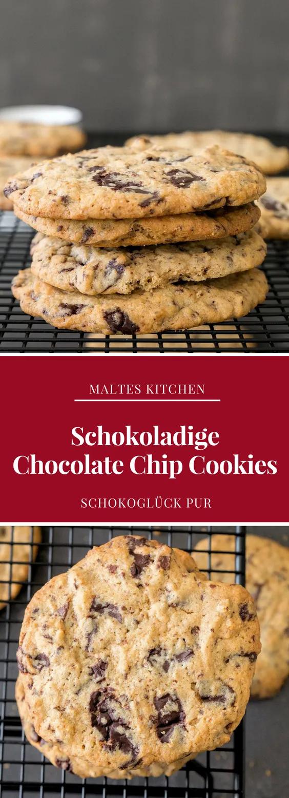 Schokoladige Chocolate Chip Cookies | Rezept | Schokoladenstückchen ...